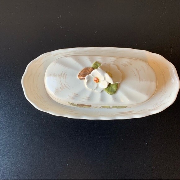 Vernon Ware by Metlox Fruit Basket Butter Dish  Vintage 1960s Made in California - Picture 4 of 13